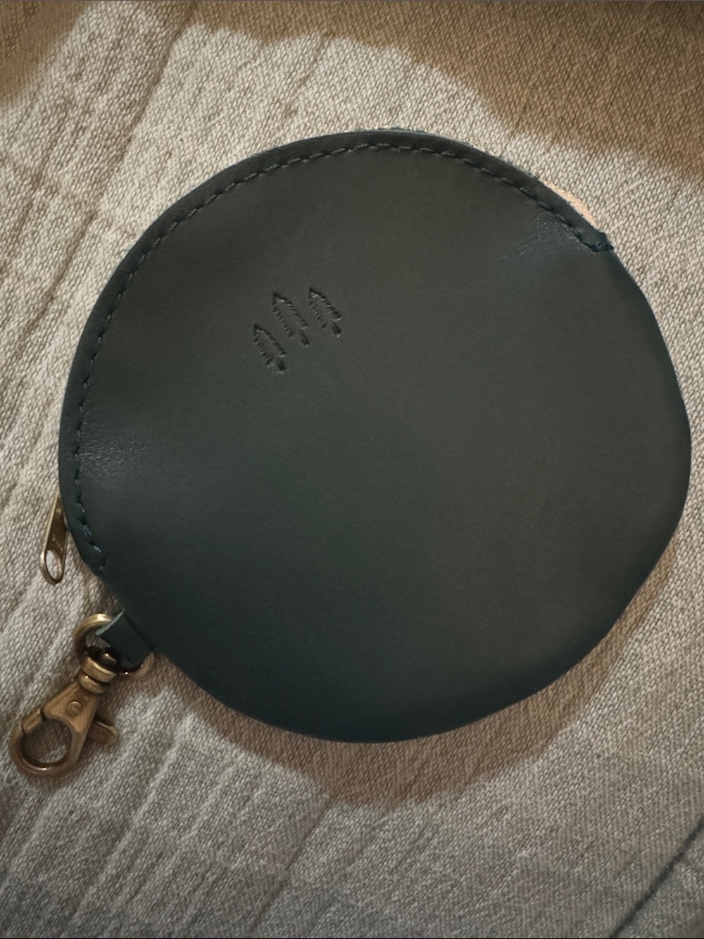 Portland Leather Dark Green Round Coin Pouch with Clip